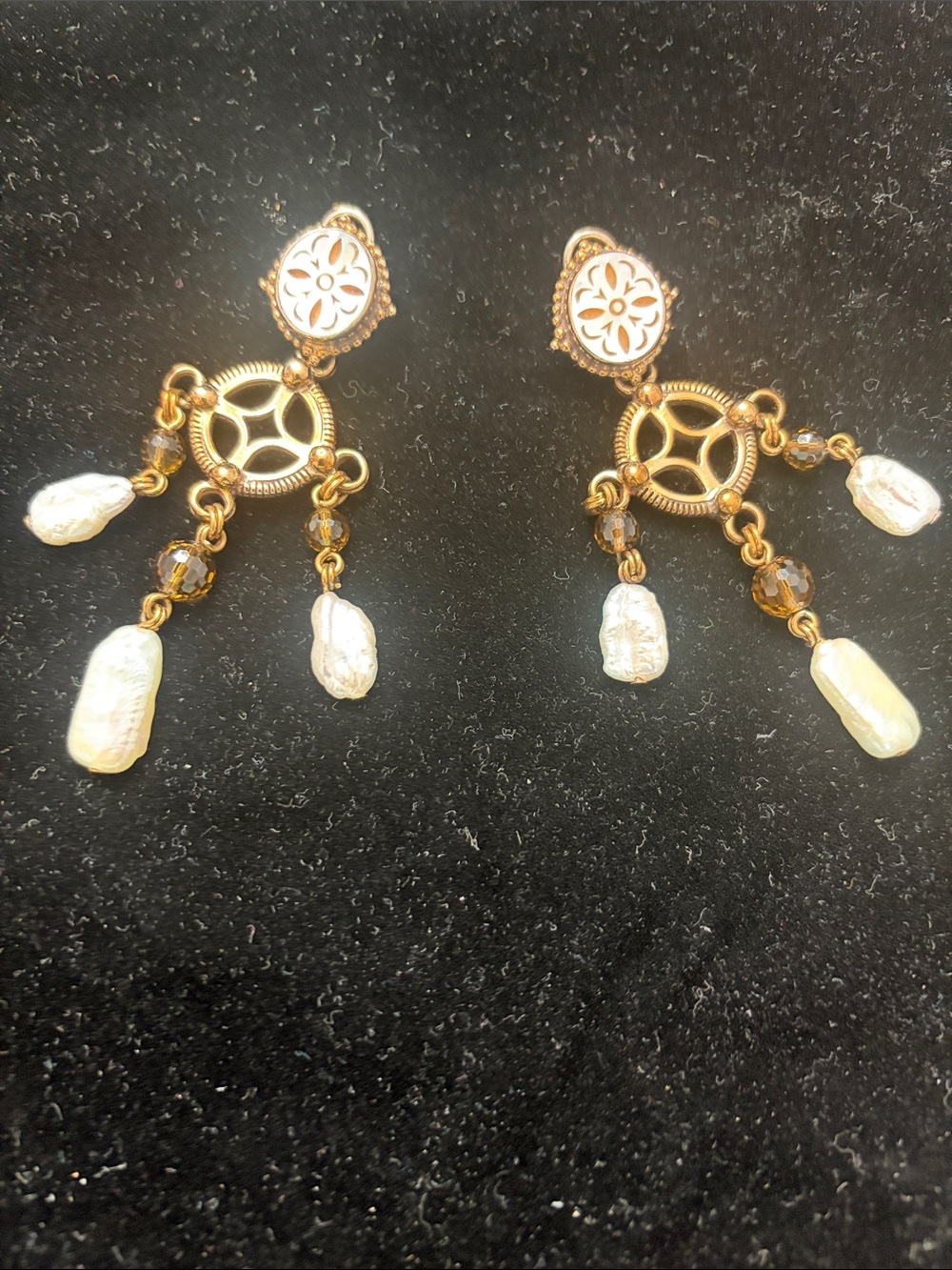 Stephen Dweck Vermiel Filigree Drop Earrings with Pearl Dangles